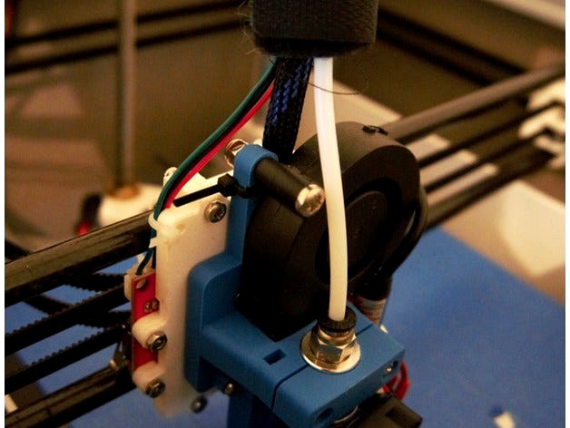 Hypercube E3D mount with sideway zip-tie by hedgehogtopus