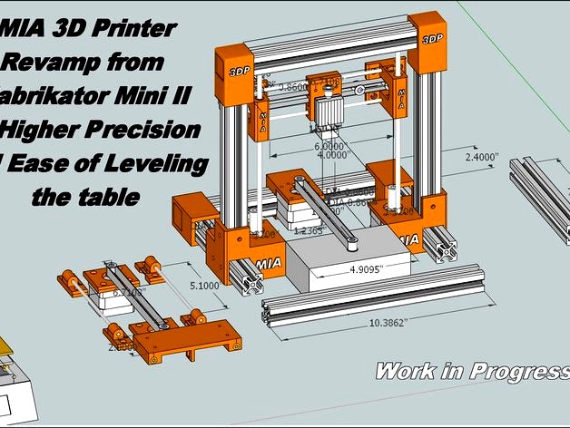 MIA 3D Printer Micro - Fabrikator Mini II Revamp for Higher Precision and Ease Of Calibration by MIAMicroFlight