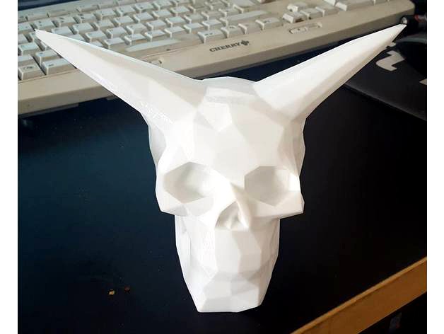 Low Poly Hollow Celtic Skull with Horns for Mood Light by pmaxuw