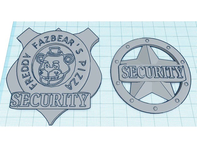 Five Nights At Freddy's Security Guard Badges by retroviral
