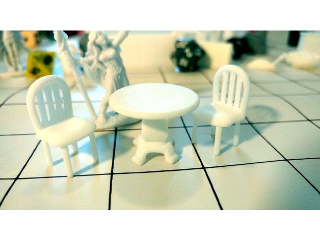 Round Table and Chair Set by kasey3dsparks