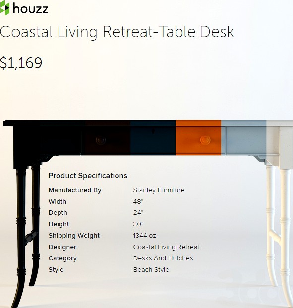 houzz / Coastral Living-Retreat Table Desk