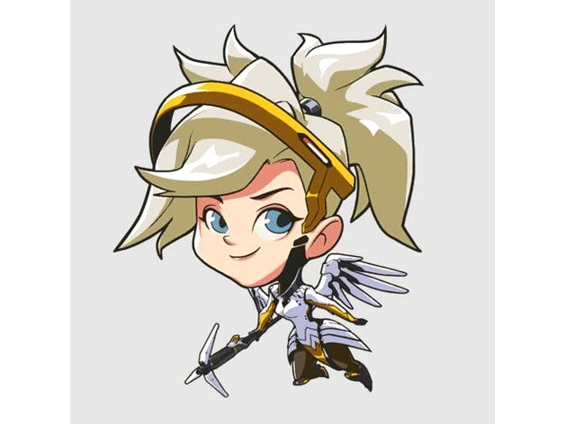 Mercy cute game tag (overwatch) by Sayunarushima