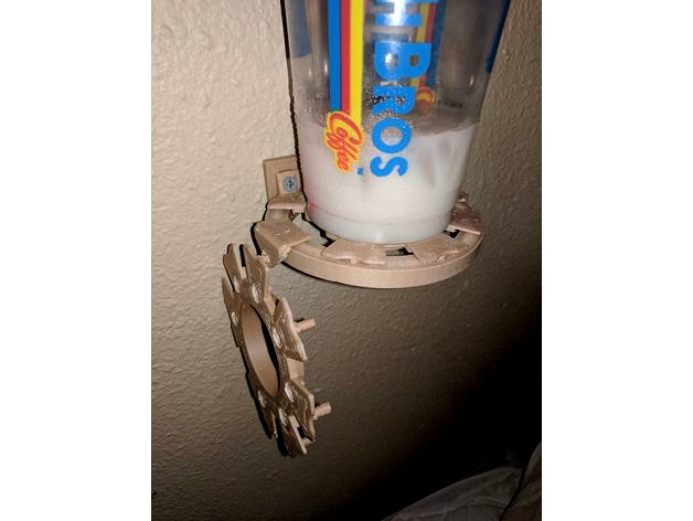 Wall Mounted Cup Holder With Hook for Glasses/Adaptable Sizes by Andrewtf