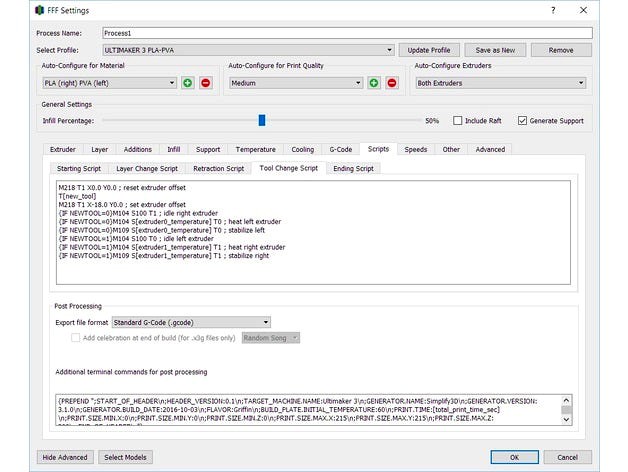 S3D Ultimaker 3 profile by rebekah_harper