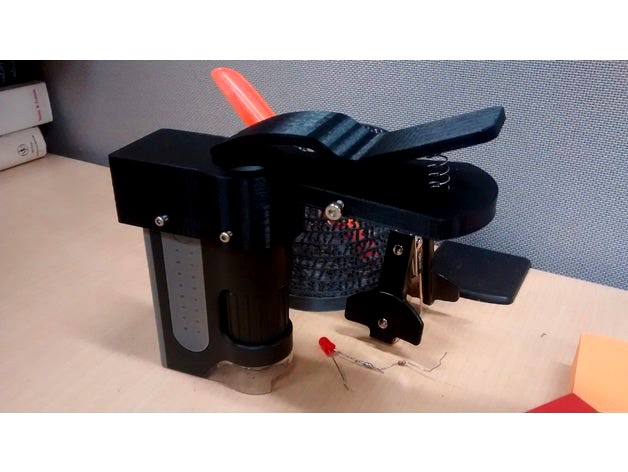 Microsphone - A "pocket microscope" phone camera mount by 3dfernando
