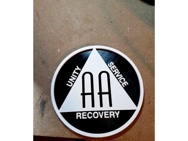Alcoholics Anonymous symbol (AA) by techoutreach 3d model