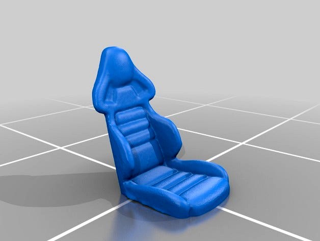 Racing seat for RC cars (3d scanned) scale 1:100 by OpenScan
