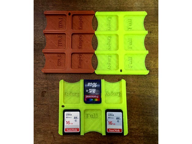 Six SD Card Holder (with Full/Empty markings) by DeltaWhiskey