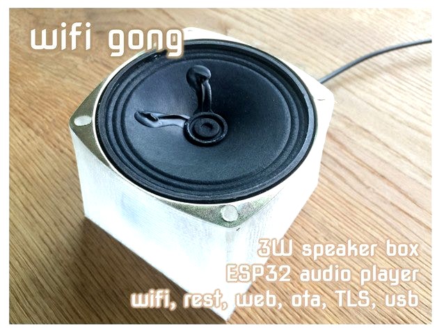 Wifi Doorbell Gong Audio Player in 3W speaker box, REST interface and ESP32 microcontroller by flyinggorilla