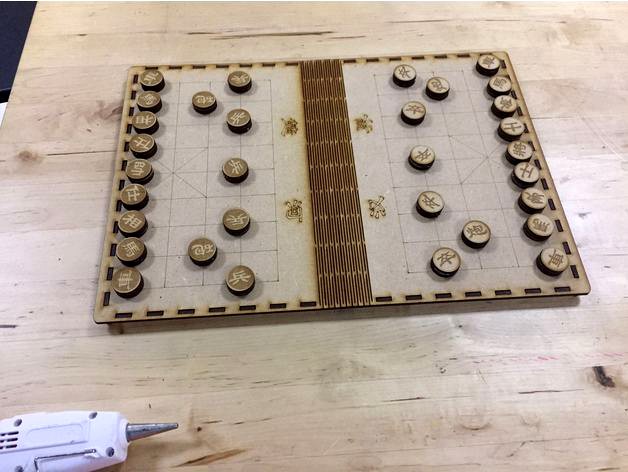 laser cut Xiangqi(Chinese Chess) by Handaxe_Maker