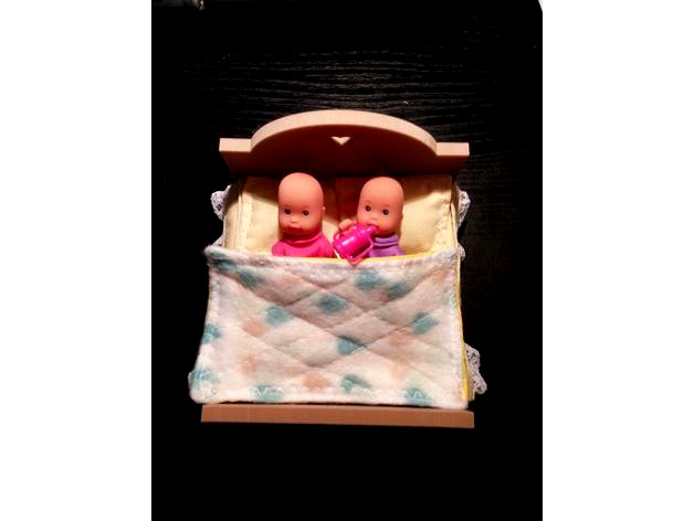 Baby Doll Double Bed With A Heart Cutout by molotok3D