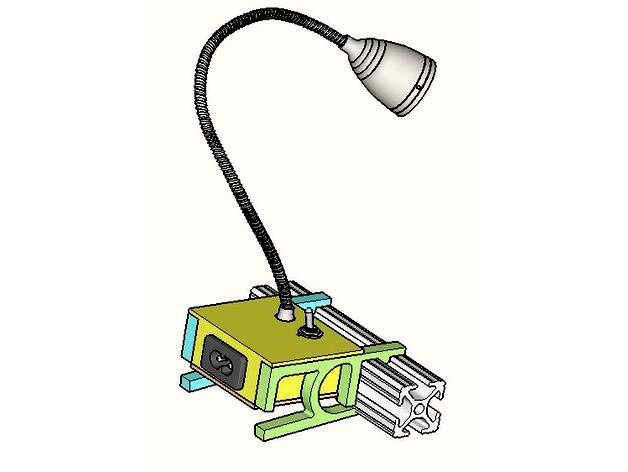 T-Slot Extrusion Clamp and Lamp by jabixby