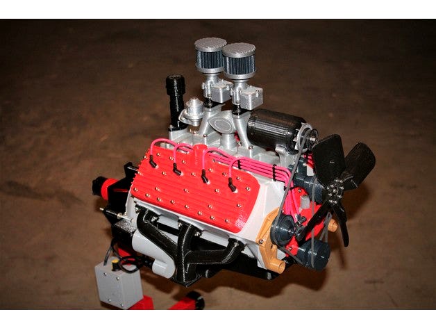 Ford Flat Head V8 Working Model Engine by ericthepoolboy