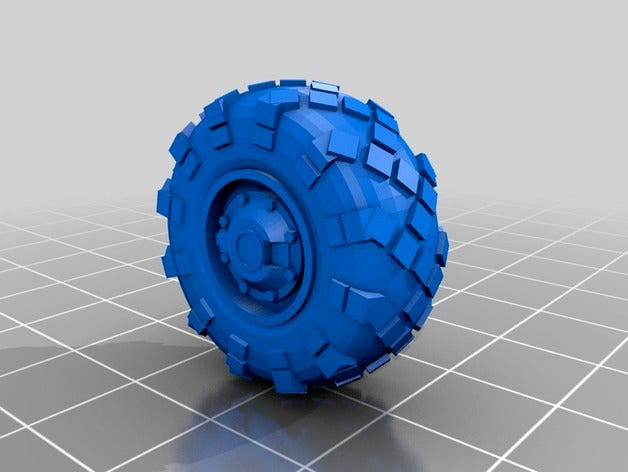 25mm diameter BTR-style wheel for 28mm scale vehicles by Forpost_D6