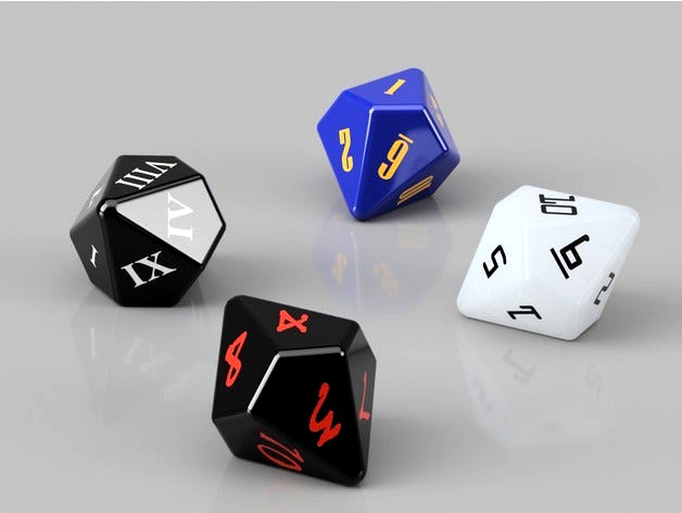 D10 Dice Variety Pack and Life Counter Tray by JayDezi