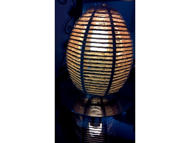 Lampe Corde Oeuf pour remplacer globe verre sur lampe Philips --- Egg Rope Lamp to replace globe glass on lamp Philips by Manu-Maker