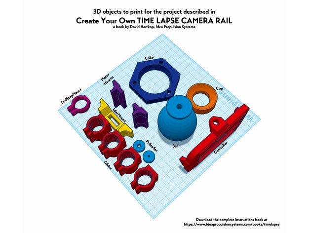 Objects for the project described in the book Create Your Own TIME LAPSE CAMERA RAIL by dhartkop