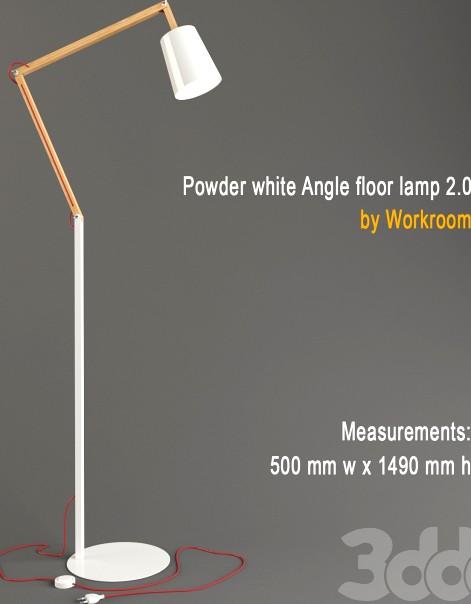 Powder white Angle floor lamp 2.0 by Workroom
