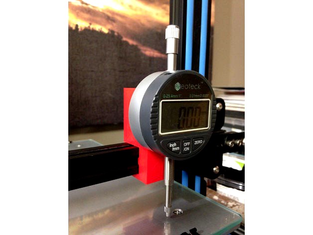 CR-10 Dial Indicator Mount for X-Axis Rail by somcalmetim