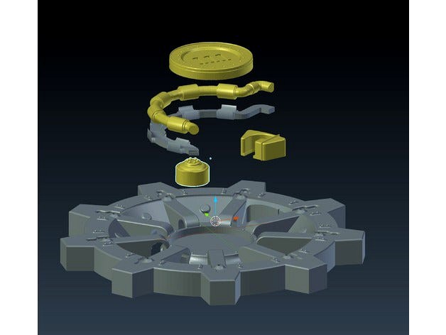 Fallout 4 Vault 111 Door - Seperate Parts  by Zpsmi