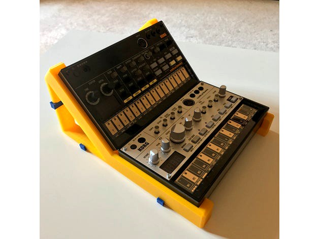 Dual Korg Volca stand (no nuts and bolts, snap fit assembly) by goshaad