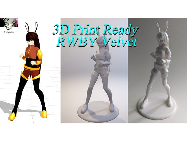 3D PRINT READY!! Velvet from RWBY by Animu