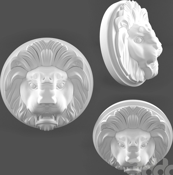 Lion head sculpture