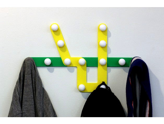 Multi-Color Subway Map Coat Rack (Toronto TTC) by MosaicManufacturing