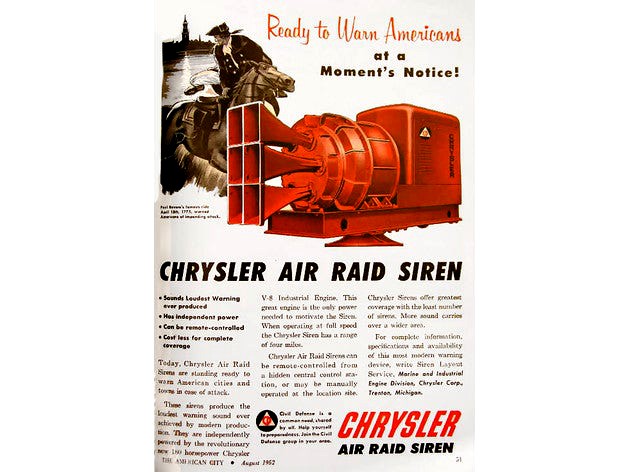 1950's Chrysler Air Raid Siren by chryslerjunkandstuff