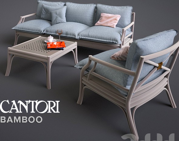 Bamboo by Cantori - Sofa and Smoking Table