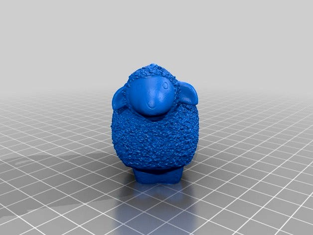 Wooly Sheep Charm with Tail Loop by noahlileger