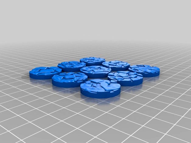 OpenDungeonTiles: Bases Rubble Round 25mm by PieceBringer