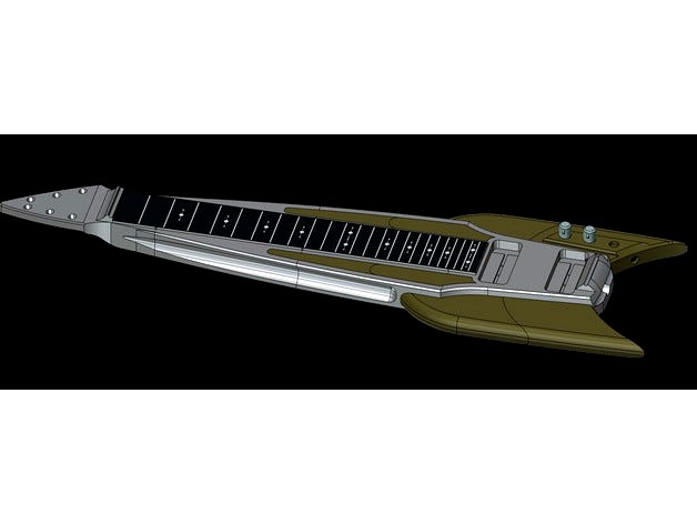 Lap Steel Guitar, vintage SciFi style. For 200mm and larger printers by nullandvoid