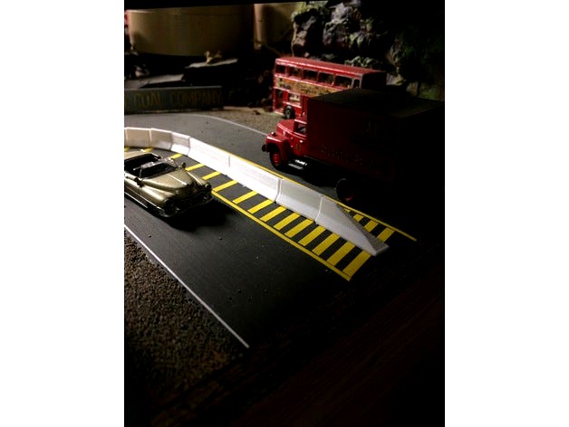 Jersey Barrier/K-rail 8ft long tapered end piece in HO scale by BenzB12