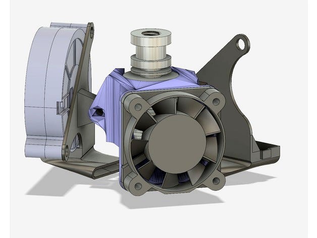 Delta E3D V6 Radial / Blower Fan Mount 120° by zsoltm