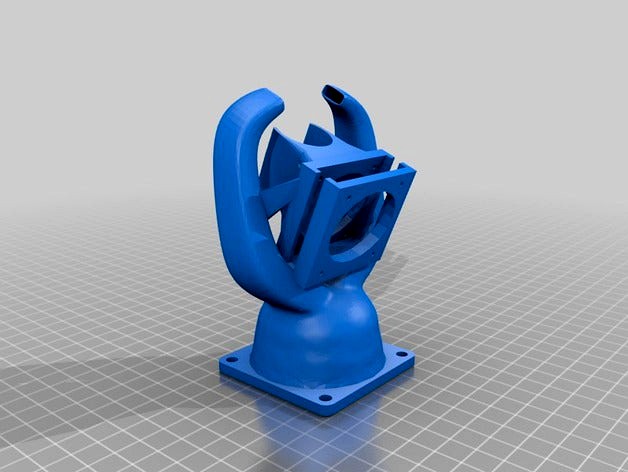 Blank Fang fang for E3DV6 40mm hotend cooler 60mm partcooler  by DracenKnights