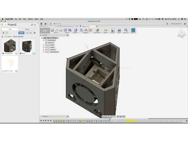 Kossel delta 3d printer Magnetic Effector and ArmCarriage  by ksldig0319