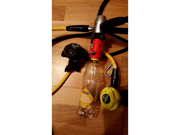 Soda bottle to scuba DIN first stage attachment valve by davidparker98