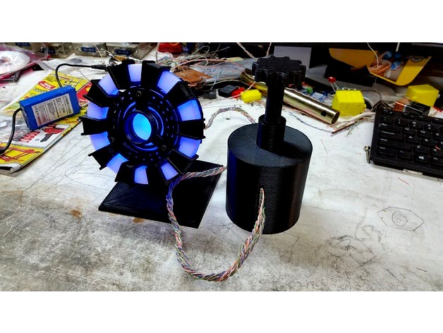 Tony Stark Arc Reactor Adjustable 1Watt LEDs & Power Base by SoPro