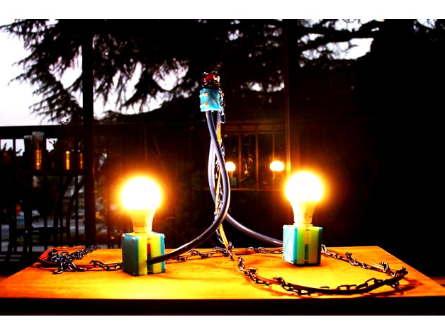 Candelabro eléctrico - 2 bulb hanging lamp by gonzalor