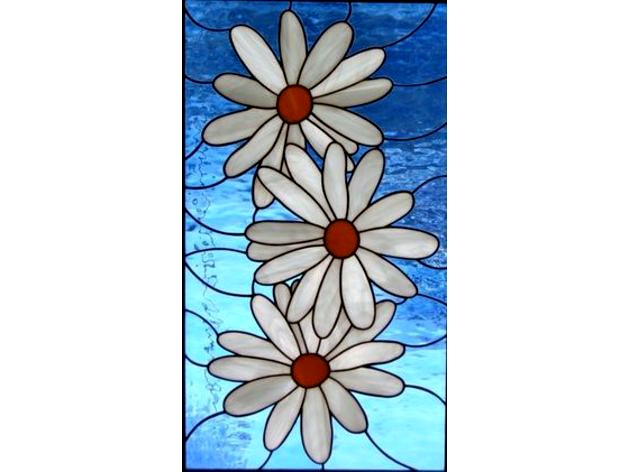 3 White Daisies (Stained Glass) by Yuyuy75