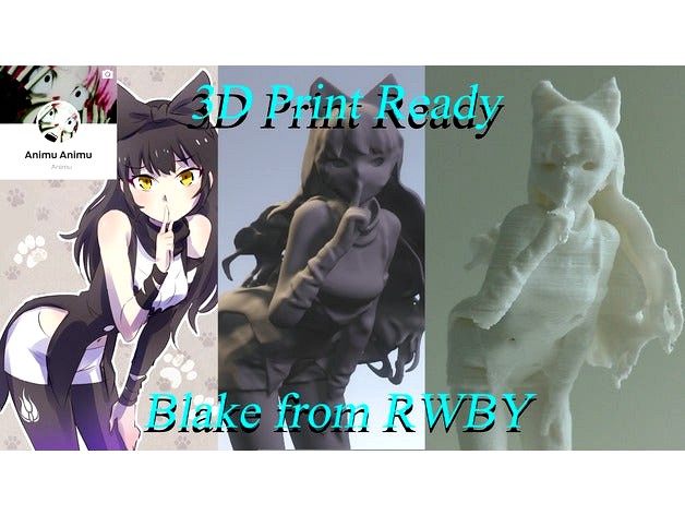 3D PRINT READY!! Blake Belladonna from RWBY by Animu
