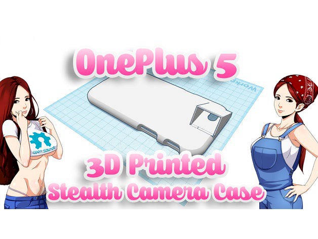 OnePlus 5 3D Printed Stealth Camera Case  by SexyCyborg