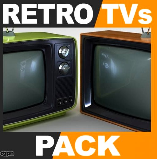 Retro Style Television Sets Pack3d model