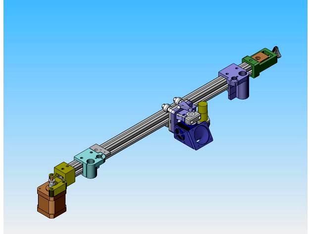 Anet A8/AM8 2020 X-Axis 2020 for E3D V6/Titan Aero by thaug29