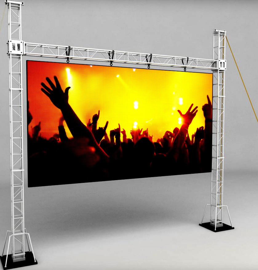 Telebim scaffolding LED screen high3d model