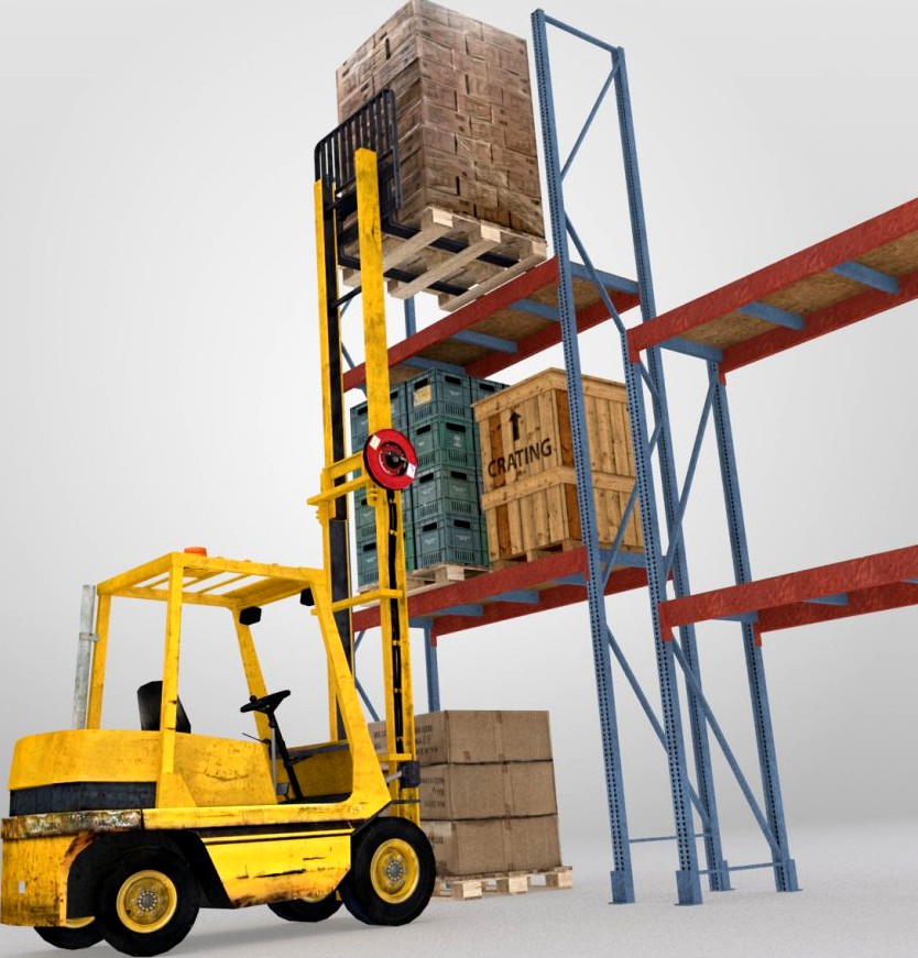 Forklift and Cargo3d model