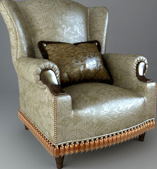 Armchair with pillow23d model