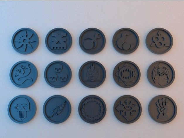 40k Tokens - Forces of Chaos - 40mm x 4mm by alphaflight83